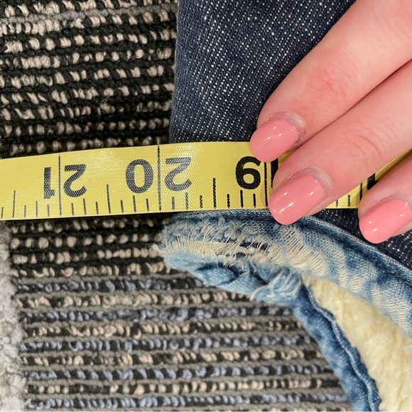 Vintage 70s Sears Roebucks Western Wear Denim Vest Sherpa Lined Sz Medium - Picture 12 of 13